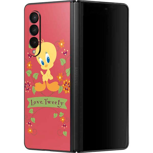 Looney Tunes Tweety Embroidered Galaxy Z Fold3 5G Skin