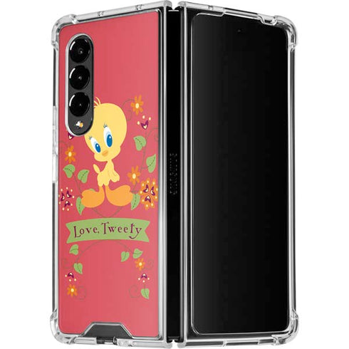 Looney Tunes Tweety Embroidered Galaxy Z Fold4 5G Clear Case