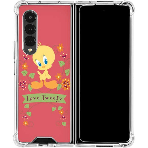Looney Tunes Tweety Embroidered Galaxy Z Fold4 5G Clear Case