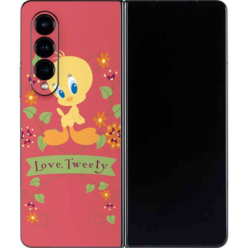 Looney Tunes Tweety Embroidered Galaxy Z Fold4 5G Skin