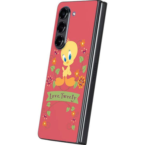 Looney Tunes Tweety Embroidered Galaxy Z Fold5 5G Skin