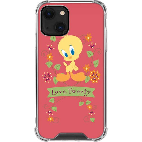 Looney Tunes Tweety Embroidered iPhone 14 Plus Clear Case