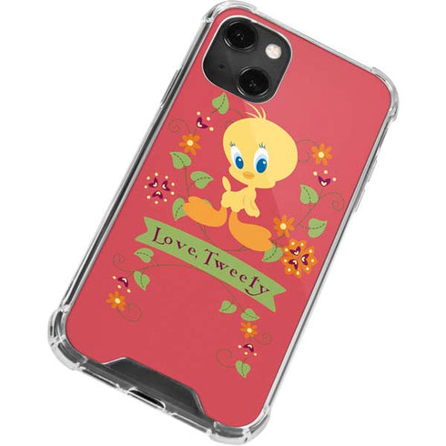 Looney Tunes Tweety Embroidered iPhone 14 Plus Clear Case
