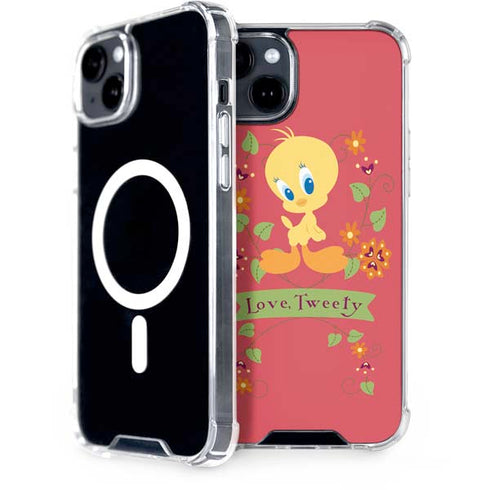 Looney Tunes Tweety Embroidered iPhone 15 Plus MagSafe Case