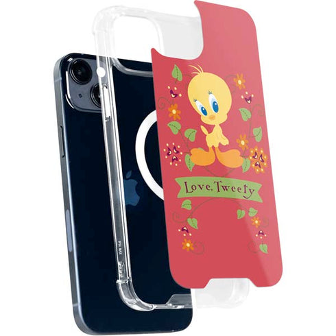 Looney Tunes Tweety Embroidered iPhone 15 Plus MagSafe Case
