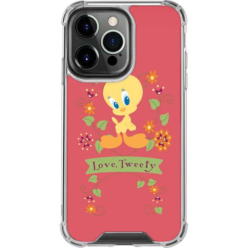 Looney Tunes Tweety Embroidered iPhone 14 Pro Clear Case