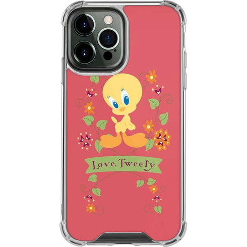 Looney Tunes Tweety Embroidered iPhone 14 Pro Max Clear Case