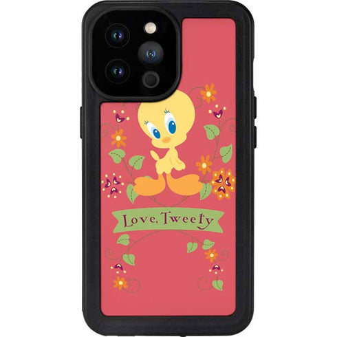 Looney Tunes Tweety Embroidered iPhone 14 Pro Max Waterproof Case