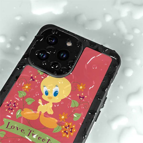 Looney Tunes Tweety Embroidered iPhone 14 Pro Max Waterproof Case