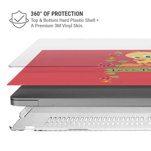 Looney Tunes Tweety Embroidered MacBook Pro 16in (2021-25) Case plus Skin