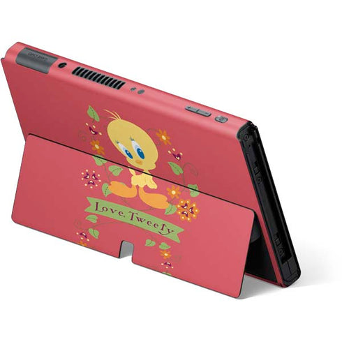 Looney Tunes Tweety Embroidered Nintendo Switch OLED (2021) Skin