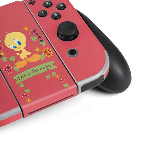 Looney Tunes Tweety Embroidered Nintendo Switch OLED (2021) Skin