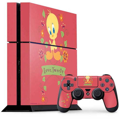 Looney Tunes Tweety Embroidered PS4 Console and Controller Bundle Skin