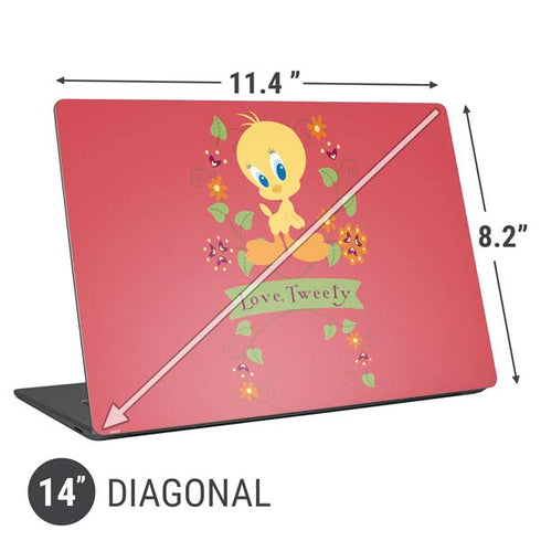 Looney Tunes Tweety Embroidered Universal Laptop 14in (11.4 x 8.2in) Skin