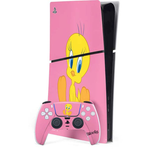 Looney Tunes Tweety Pinky PS5 Slim Digital Edition Bundle Skin