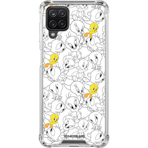 Looney Tunes Tweety Super Sized Pattern Galaxy A12 Clear Case