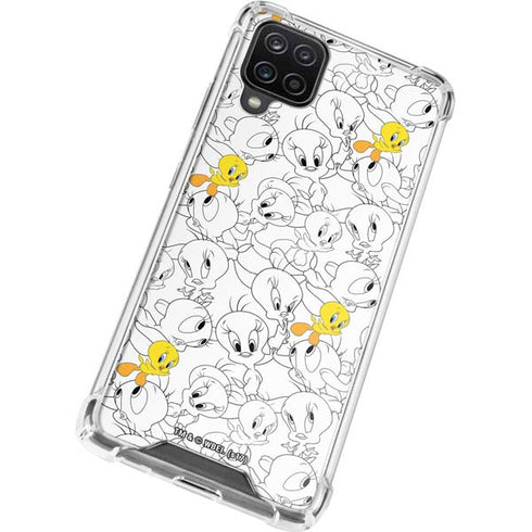 Looney Tunes Tweety Super Sized Pattern Galaxy A12 Clear Case