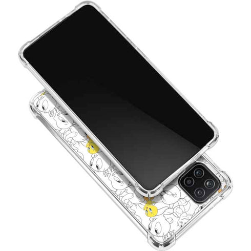 Looney Tunes Tweety Super Sized Pattern Galaxy A12 Clear Case