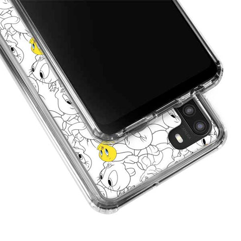 Looney Tunes Tweety Super Sized Pattern Galaxy A21 Clear Case