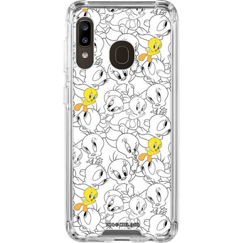 Looney Tunes Tweety Super Sized Pattern Galaxy A30 Clear Case