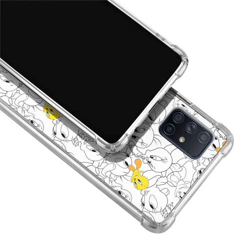 Looney Tunes Tweety Super Sized Pattern Galaxy A71 5G Clear Case