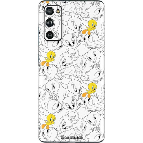 Looney Tunes Tweety Super Sized Pattern Galaxy S20 Fan Edition Skin