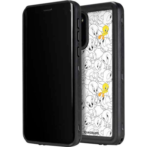 Looney Tunes Tweety Super Sized Pattern Galaxy S20 Plus Waterproof Case