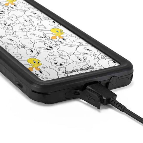 Looney Tunes Tweety Super Sized Pattern Galaxy S20 Plus Waterproof Case