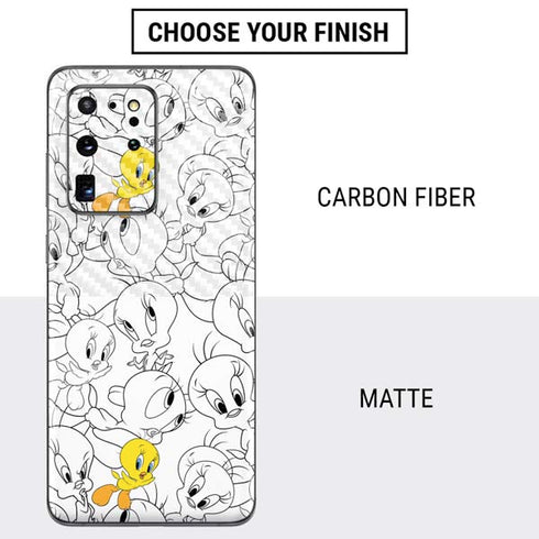 Looney Tunes Tweety Super Sized Pattern Galaxy S20 Ultra 5G Skin