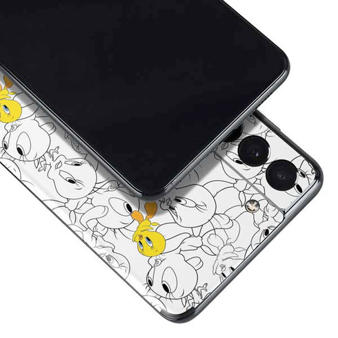 Looney Tunes Tweety Super Sized Pattern Galaxy S21 5G Skin