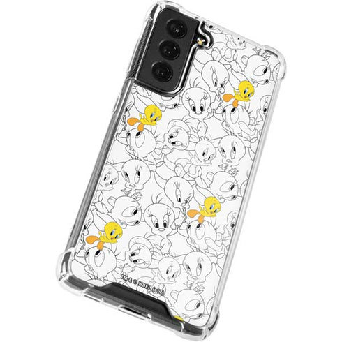 Looney Tunes Tweety Super Sized Pattern Galaxy S21 FE Clear Case
