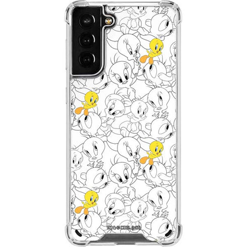 Looney Tunes Tweety Super Sized Pattern Galaxy S21 Plus 5G Clear Case