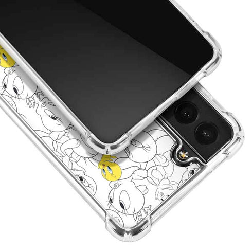 Looney Tunes Tweety Super Sized Pattern Galaxy S21 Plus 5G Clear Case