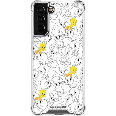 Looney Tunes Tweety Super Sized Pattern Galaxy S22 Plus Clear Case