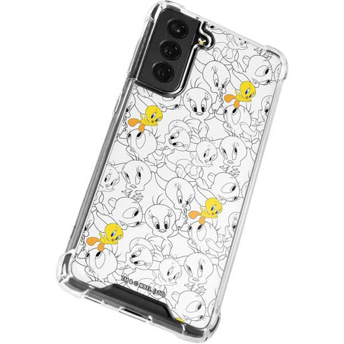 Looney Tunes Tweety Super Sized Pattern Galaxy S22 Plus Clear Case