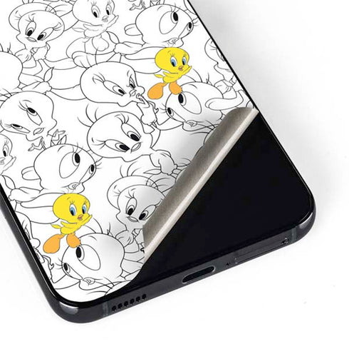 Looney Tunes Tweety Super Sized Pattern Galaxy S22 Plus Skin