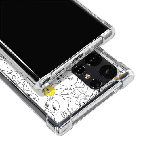 Looney Tunes Tweety Super Sized Pattern Galaxy S22 Ultra Clear Case