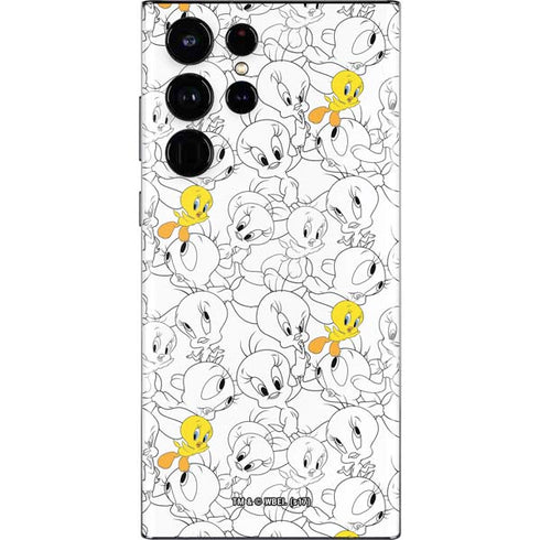 Looney Tunes Tweety Super Sized Pattern Galaxy S22 Ultra Skin