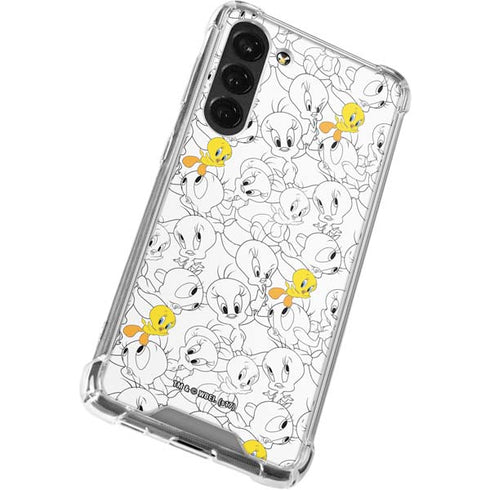 Looney Tunes Tweety Super Sized Pattern Galaxy S23 Plus Clear Case