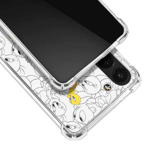 Looney Tunes Tweety Super Sized Pattern Galaxy S23 Plus Clear Case