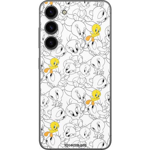 Looney Tunes Tweety Super Sized Pattern Galaxy S23 Plus Skin