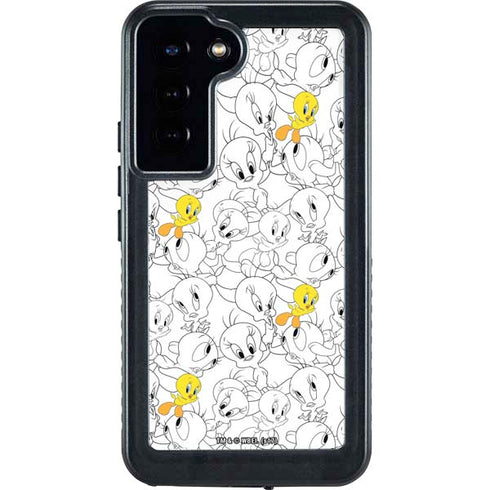 Looney Tunes Tweety Super Sized Pattern Galaxy S23 Plus Waterproof Case
