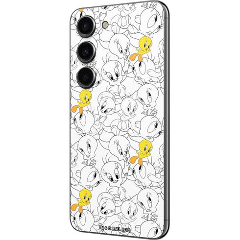 Looney Tunes Tweety Super Sized Pattern Galaxy S23 Skin