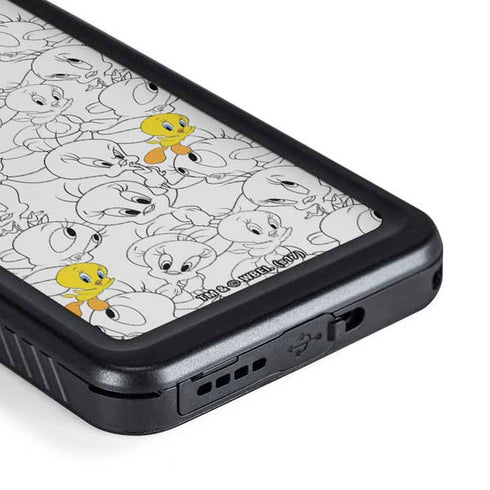 Looney Tunes Tweety Super Sized Pattern Galaxy S23 Waterproof Case