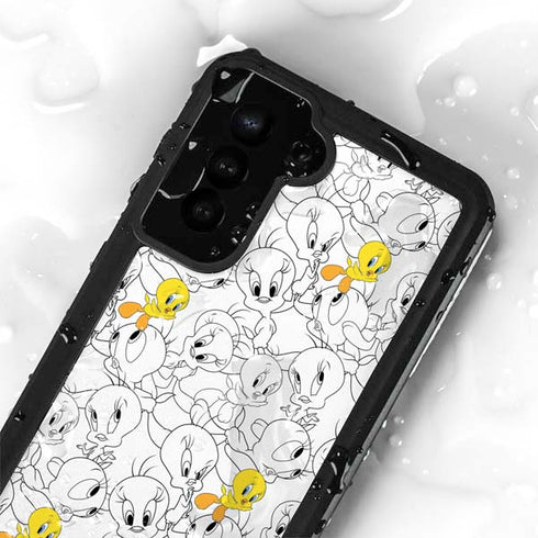 Looney Tunes Tweety Super Sized Pattern Galaxy S23 Waterproof Case