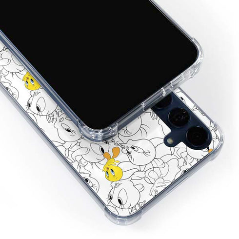Looney Tunes Tweety Super Sized Pattern Galaxy S24 Clear Case