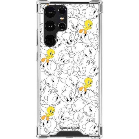 Looney Tunes Tweety Super Sized Pattern Galaxy S24 Ultra Clear Case