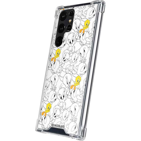 Looney Tunes Tweety Super Sized Pattern Galaxy S24 Ultra Clear Case
