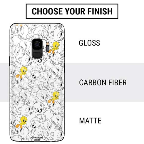 Looney Tunes Tweety Super Sized Pattern Galaxy S9 Skin