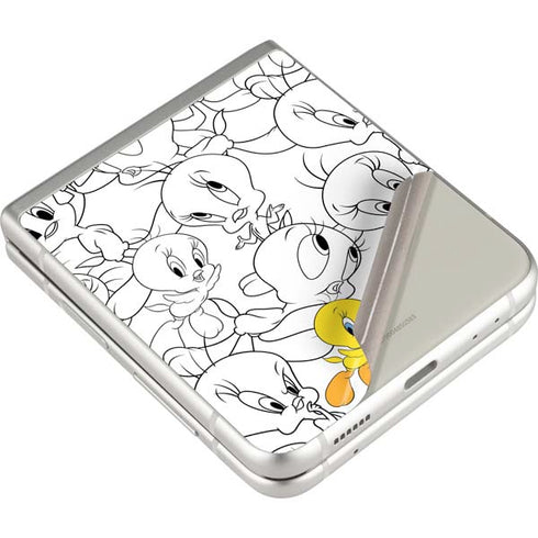 Looney Tunes Tweety Super Sized Pattern Galaxy Z Flip3 5G Skin